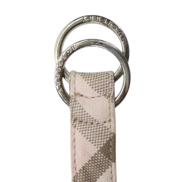 Burberry Womens Light Pink Novacheck Plaid Fabric
Skinny D Ring Belt Size 28 - Picture 3 of 10